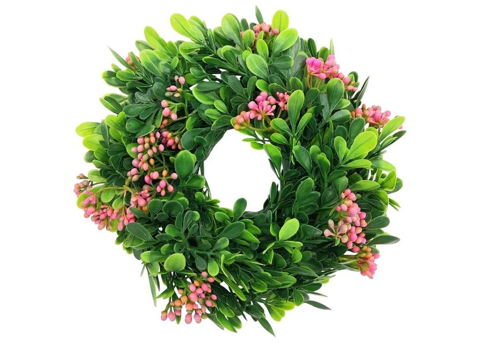 Jesienny wianek na drzwi wieniec na grób znicz stroik na cmentarz 25cm