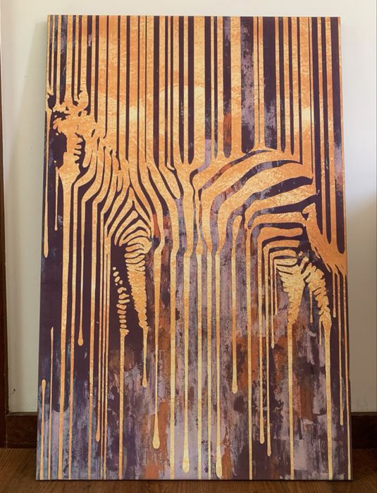 Quadro zebra em tons quentes