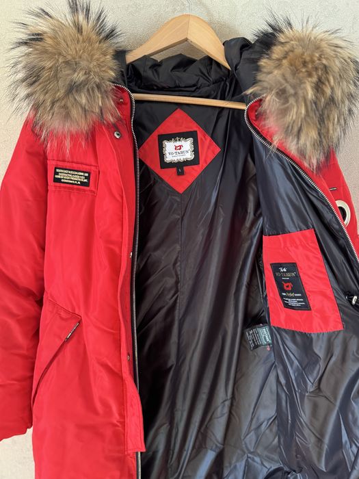 Vo Tarun пуховик куртка з натуральним хутром зимова червоного кольору