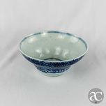 Taça porcelana da China, Céladon, decoração a azul, séc. XIX