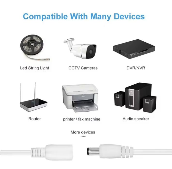 Кабель подовжувач DC гніздо/штекер 5.5х2.1 мм