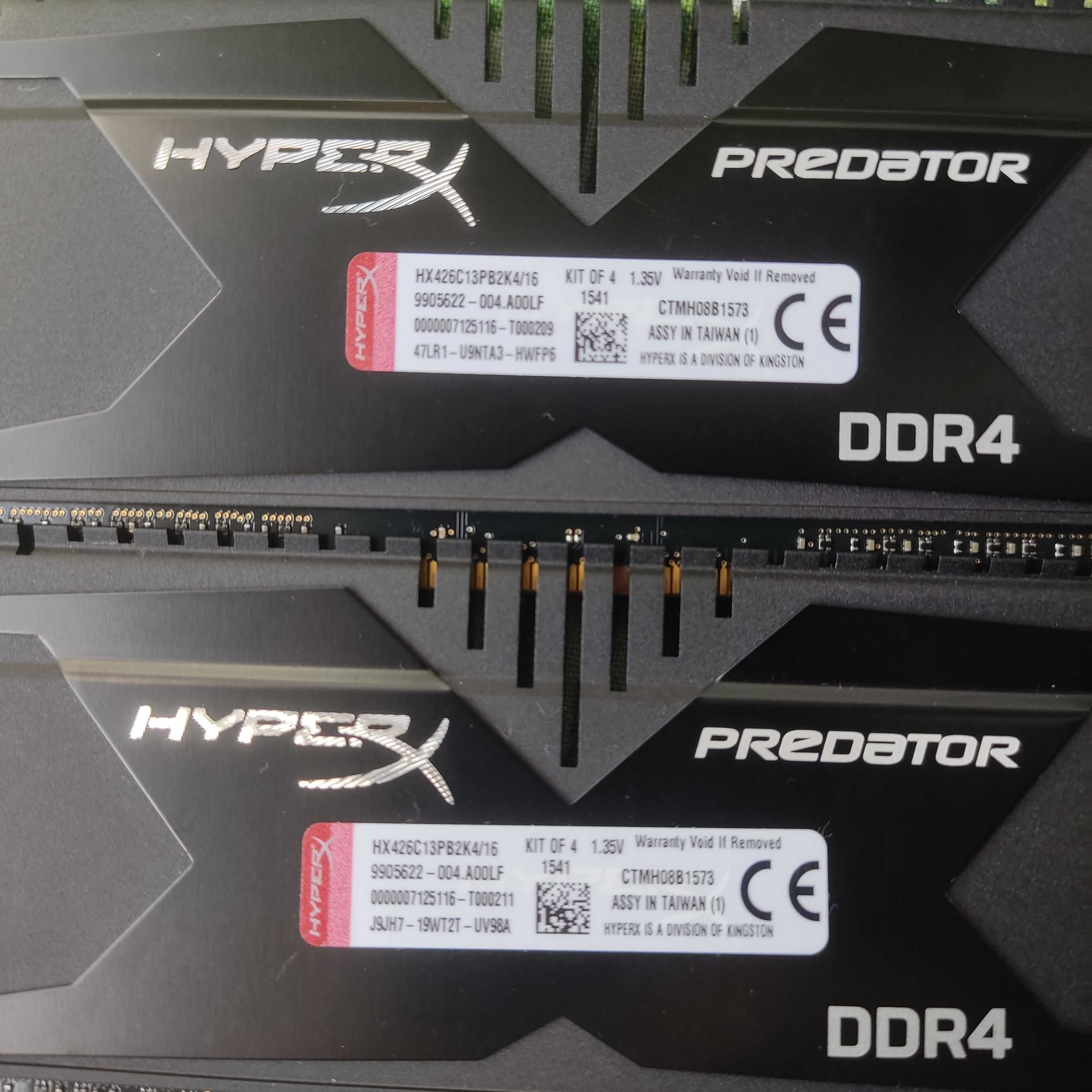 Kingston 16Gb DDR4 2666MHz HyperX Predator (4x4GB) (HX426C13PB2K4/16)