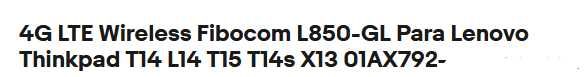 Lenovo  L14   4G LTE CAT12 PCIE WWAN Module