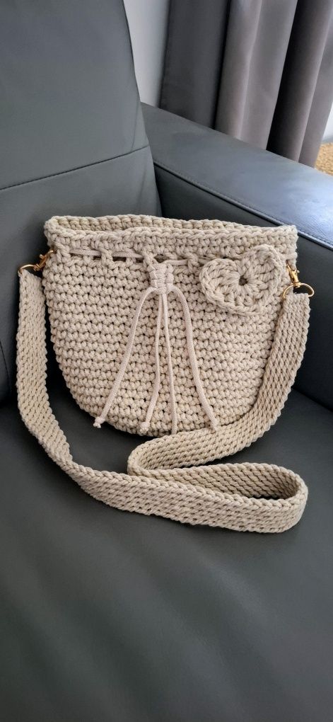 Torebka worek makrama boho handmade