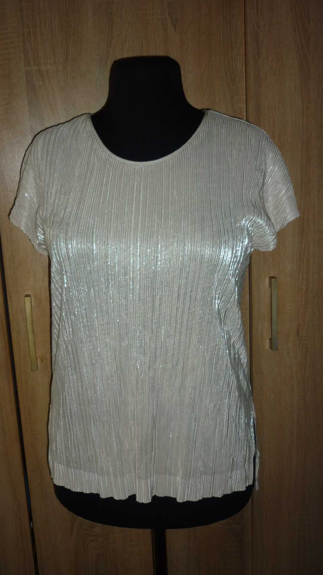 Zara- damska gofrowana wieczorowa bluzka r; M/L