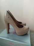 Buty na obcasie, szpilki nude, beżowe, Blink