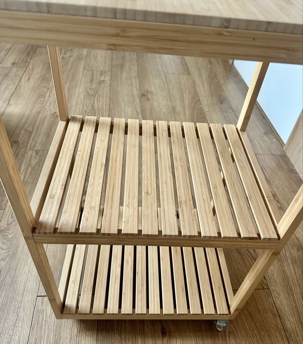 Regał stojak bambusowy z kółkami Ikea Ragrund
