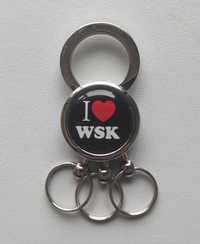 Brelok do kluczy, breloczek metalowy, I LOVE WSK