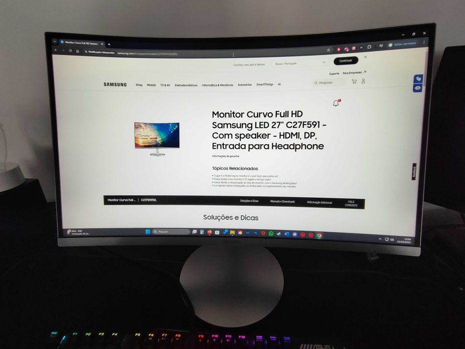 SAMSUNG - C27F591 (Curvo/27P/LED/FHD/4ms/ VGA: HDMI: Display Port)