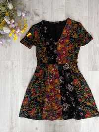 Zara sukienka letnia w kwiaty łączone wzory S 36