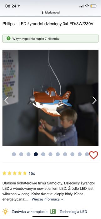 Lampa planes disney dla dziecka
