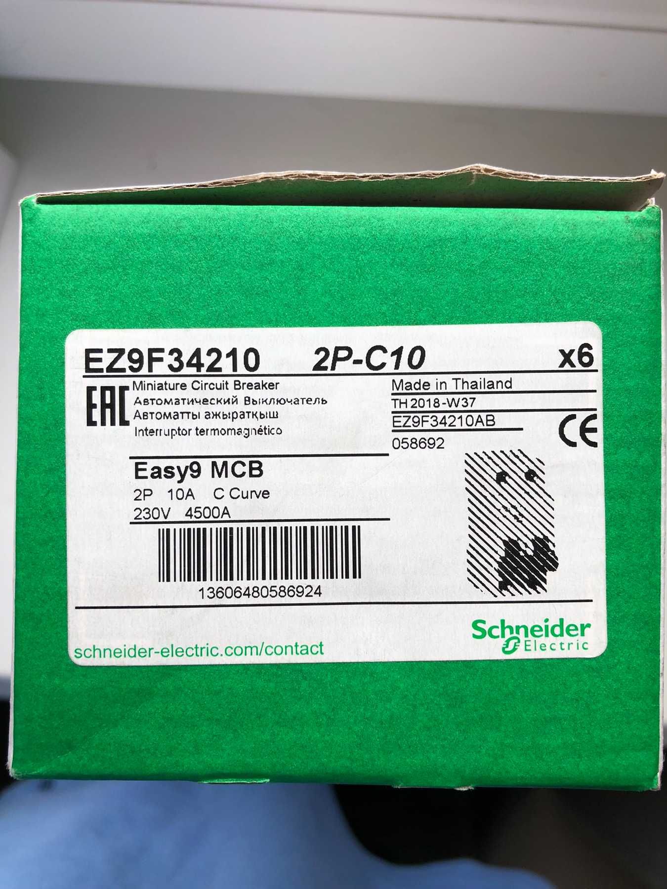 Автоматичний вимикач Schneider Electric Easy9 2 п., 10А, С (EZ9F34210)