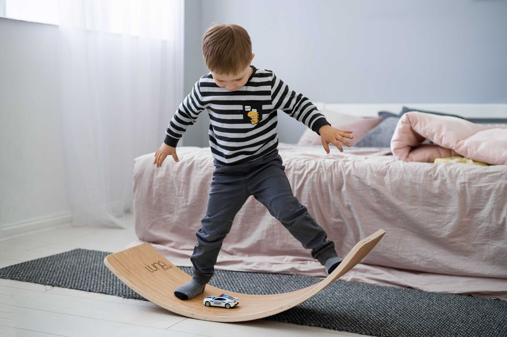 Рокерборд Аквамарин|Балансир Тренажер для рівноваги|Дерево|Подарунок