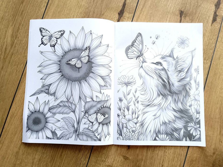 Blooming Butterfly A4, Coloring Book, kolorowanki