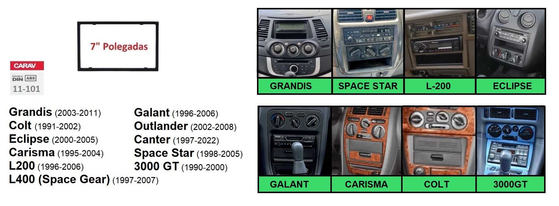 (NOVO) Rádio 2DIN 7" • MITSUBISHI • Diversos Modelos • Android GPS