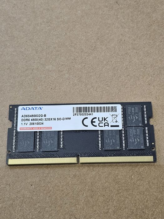 Оперативна пам'ять ADATA SODIMM DDR5-4800 16384MB PC5-38400