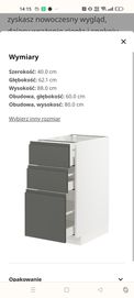 Szafka stojąca kuchenna szuflady Ikea metod Voxtorp szary 40x60 cm
730