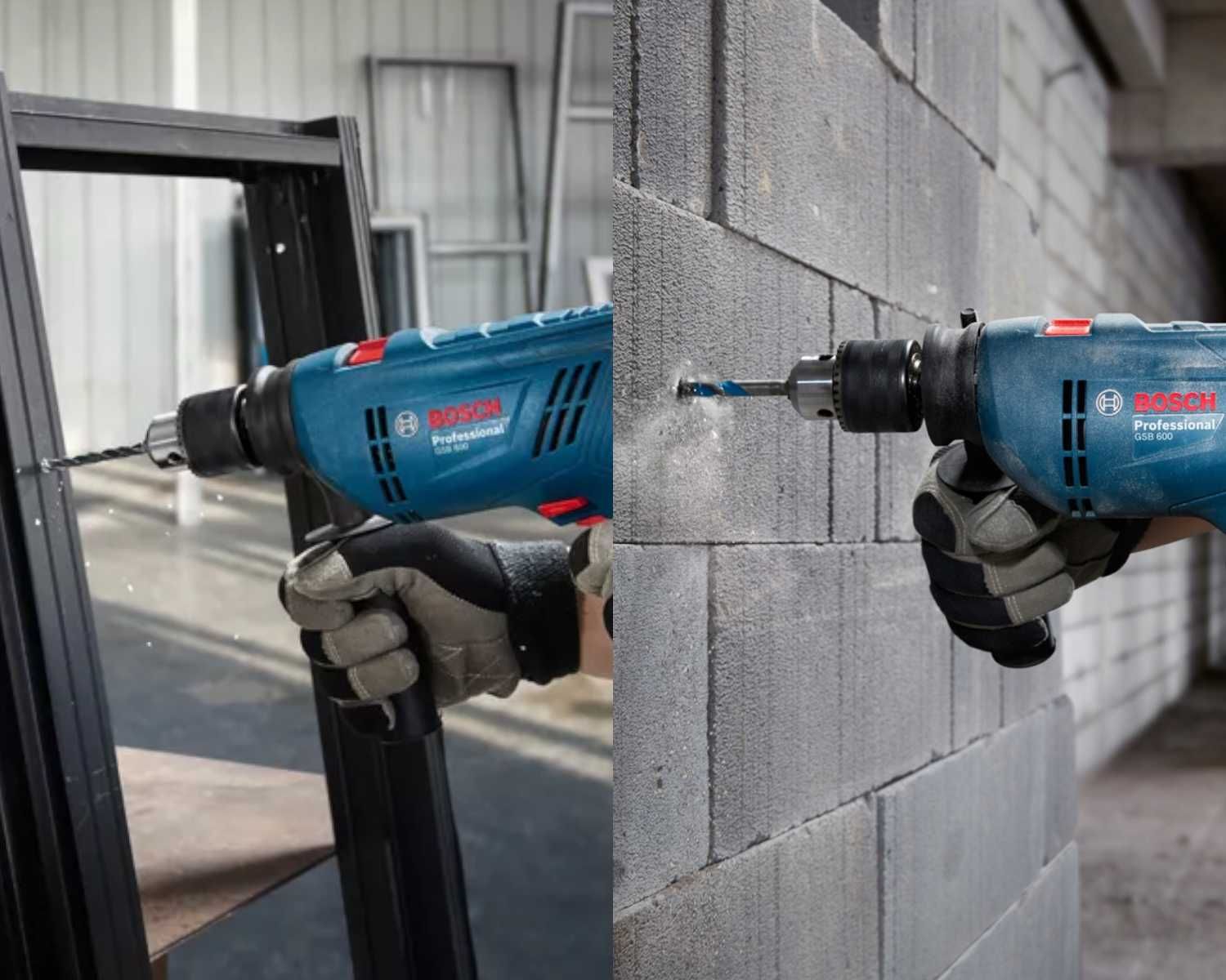 MOCNA Wiertarka Udarowa Bosch 600W 13mm Do Betonu Metalu Drewna