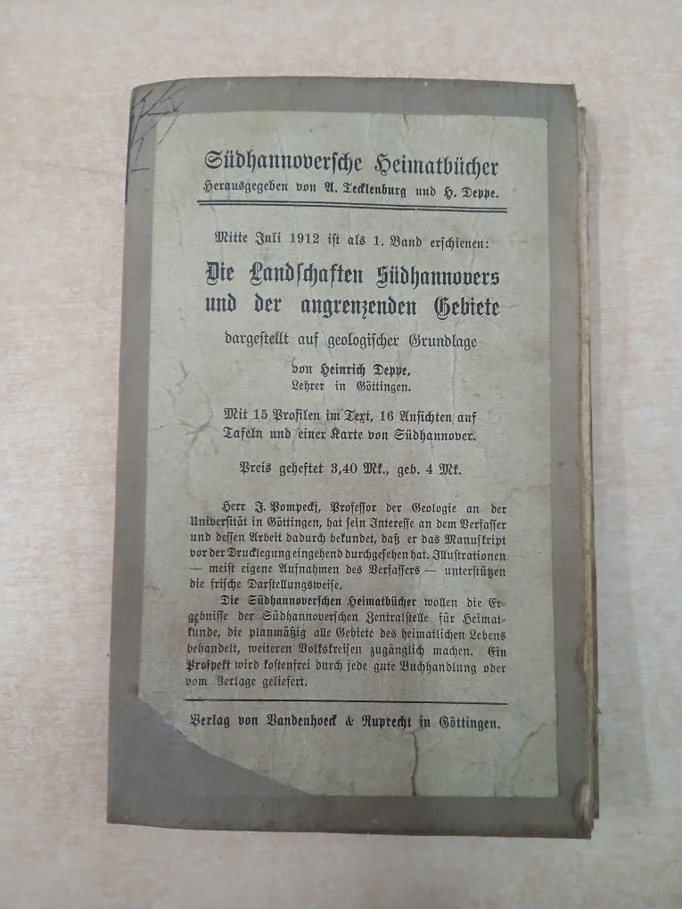 Mapa południowego  Hanoweru  z 1912