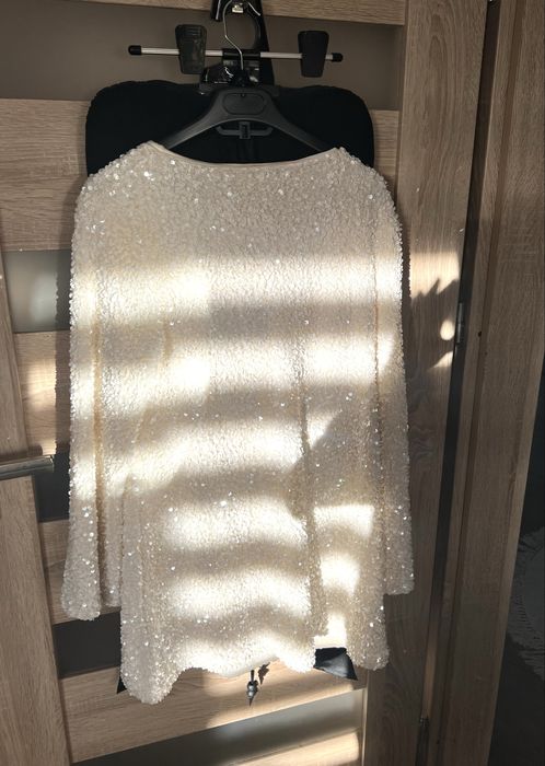 H&M sukienka z cekinami cekinowa z kokarda viralowa 38 M