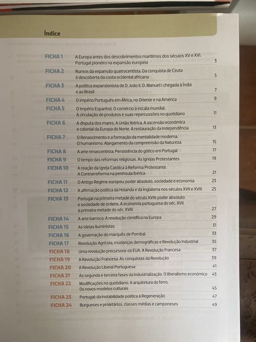 livro de historia com caderno de atividades e apoio ao estudo