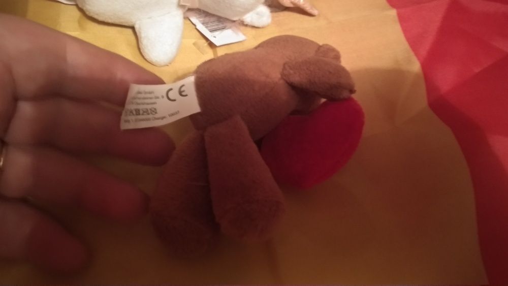 мягкая игрушка мишка сердце брелок германия чепераха набор 3шт