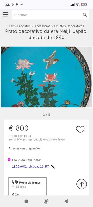 Pratos Cloisonné Japão Séc XIX 24,7 cm