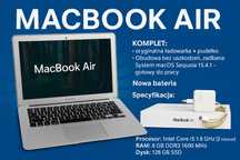 MacBook Air 13” apple – 128 GB SSD / 8 GB RAM / nowa bateria /