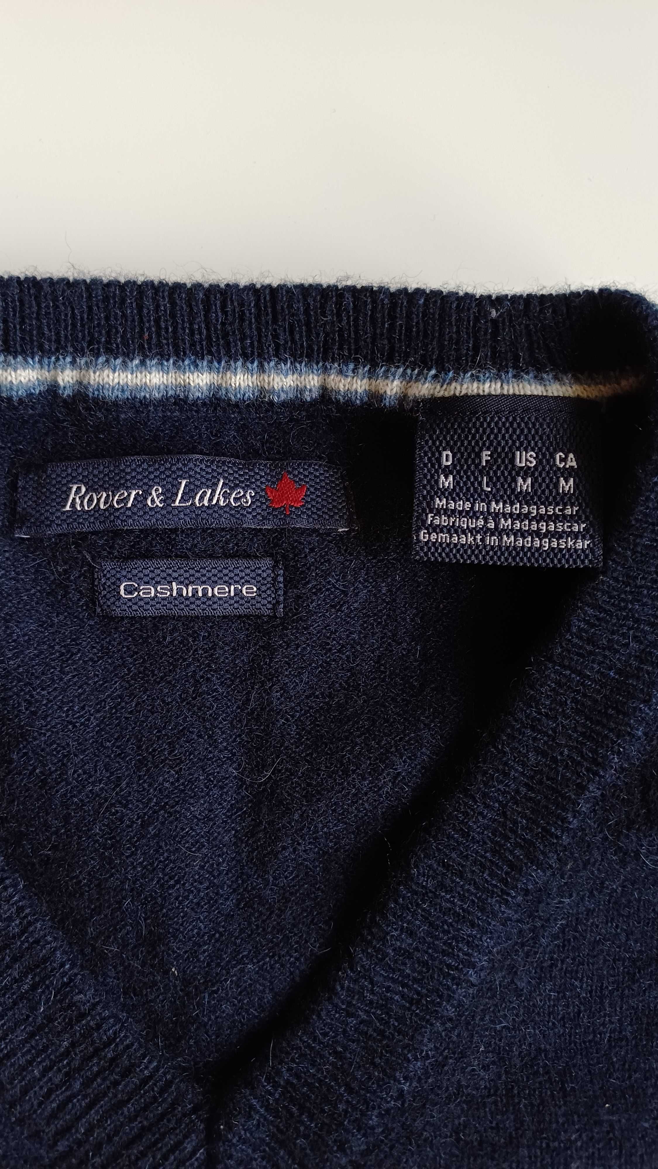 Granatowy kaszmirowy męski sweter rozm. M/L Rover & Lakes