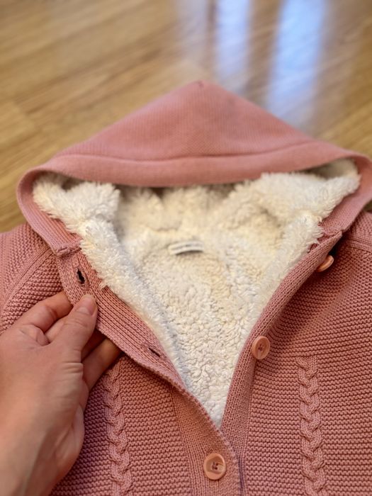 Теплий в’язаний конверт/комбінезон для немовляти 0-6 місяців