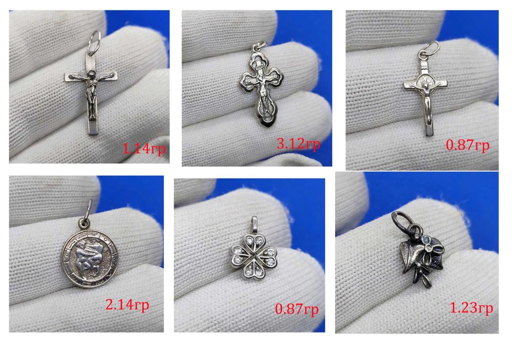 Срібло, серебро 925 підвіска ,хрестик ,кіт,риба,слон,іконка, ювелірка