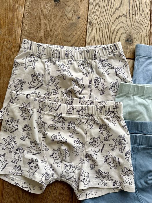Zestaw majtek blue h&m 122/128 bawełniane bokserki