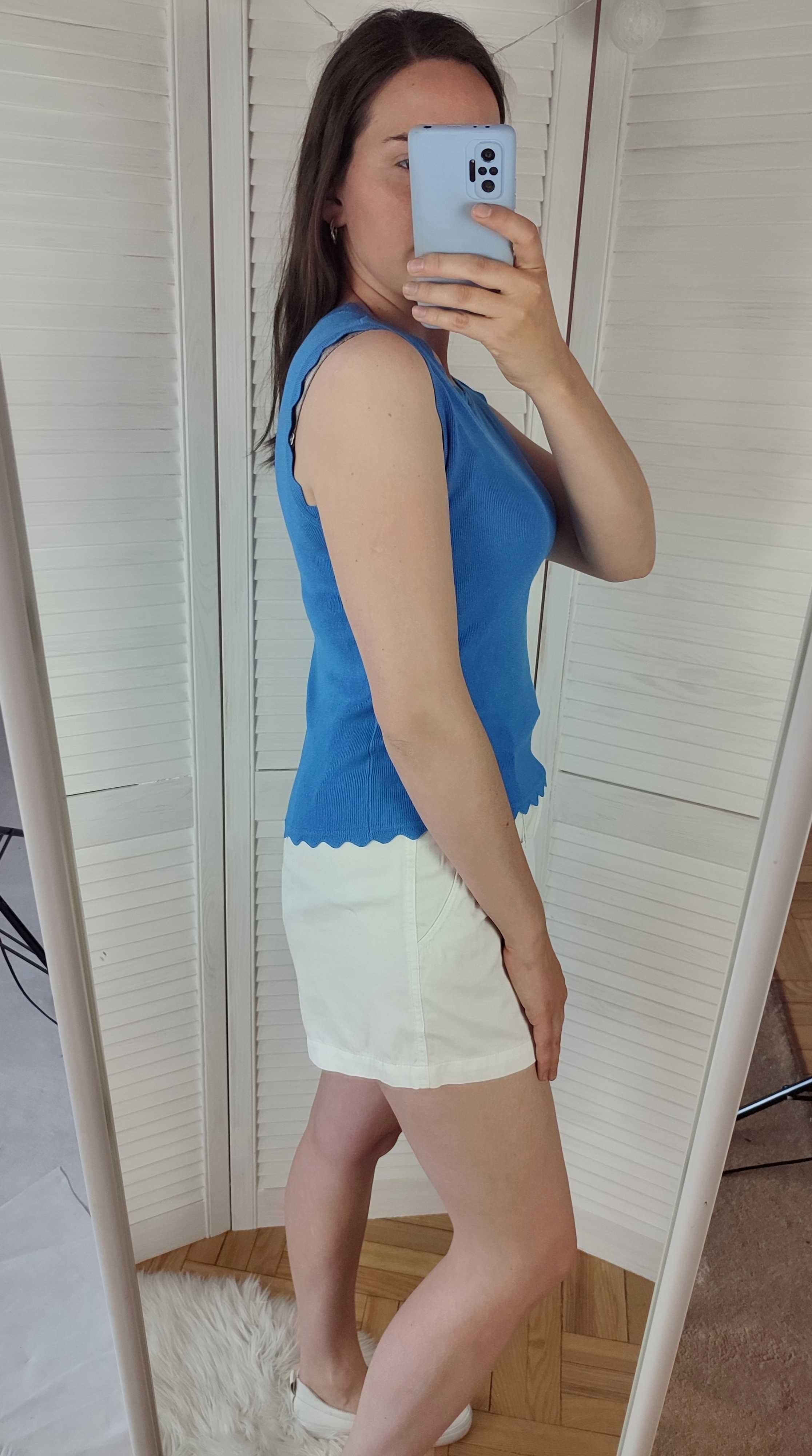 Niebieska damska bluzka na wakacje lato r. M Jacqueline de Yong