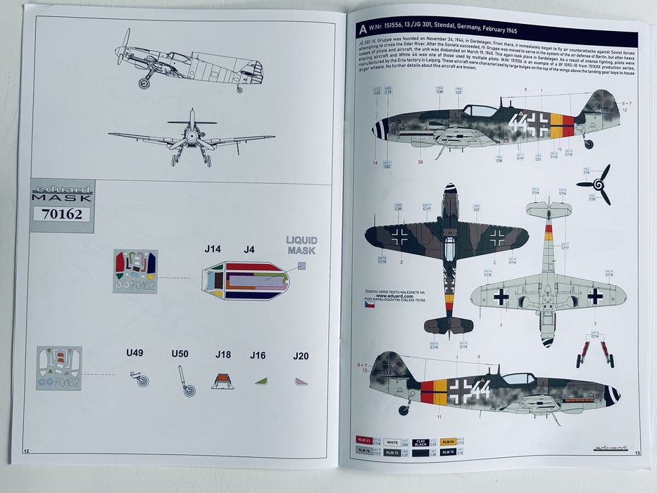 Samolot Bf 109G-10 Erla Profi Pack model do sklejania Eduard 70162