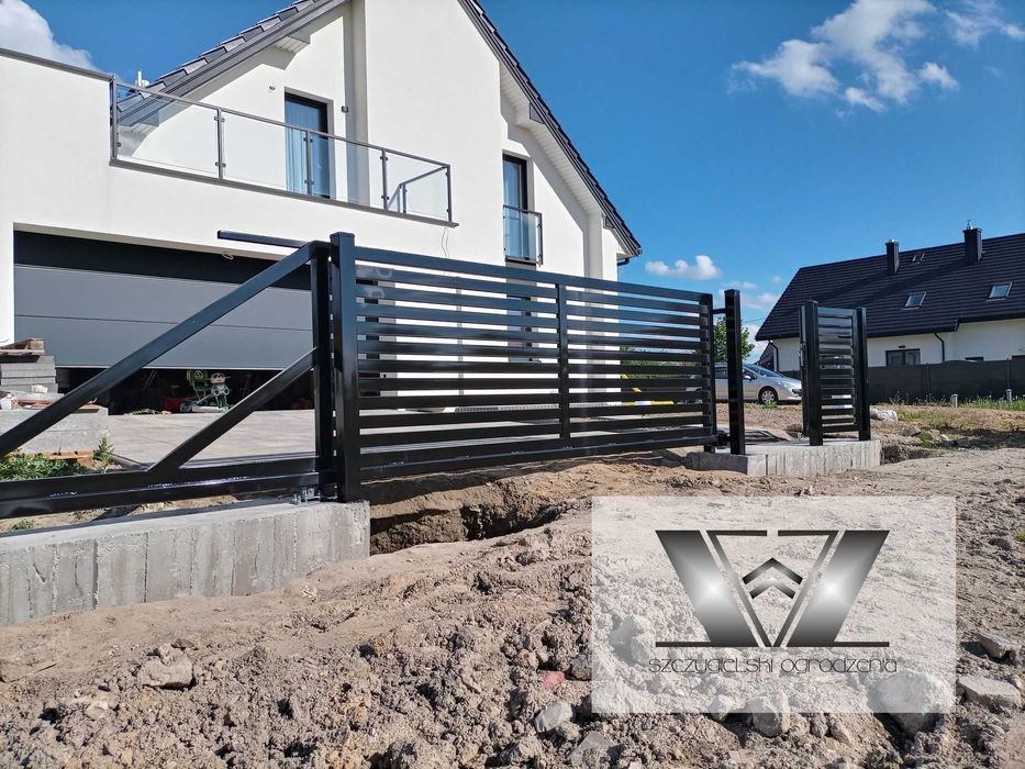 Brama palisadowa PRZESUWNA 400x140 | siatka | OGRODZENIA PANELOWE 1m2