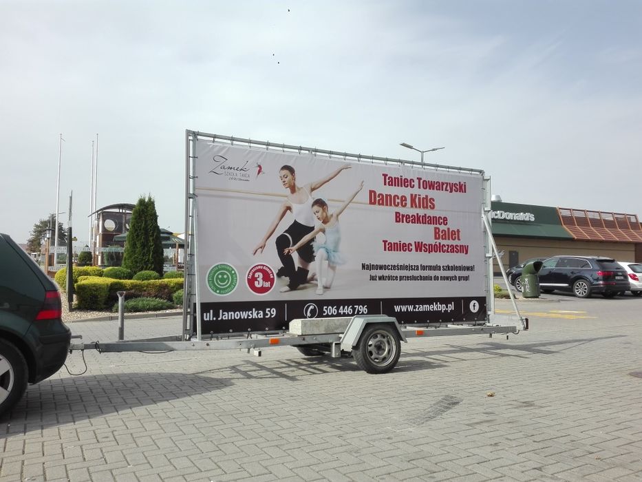 Reklama mobilna, Przyczepa reklamowa, przyczepka reklamowa, mobil rekl