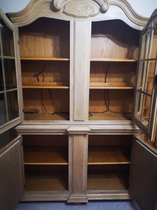 Komoda szafa witryna podswietlana kredens dąb rustykalny