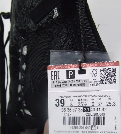 ZARA czarne botki z haftowanymi kwiatami