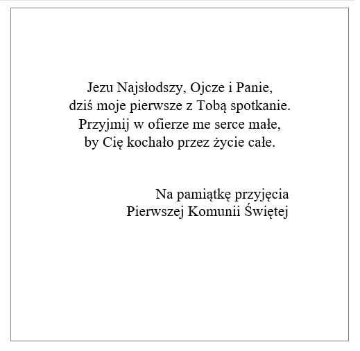 Kartka Pierwsza Komunia Święta niebieska kielich kłosy baranek