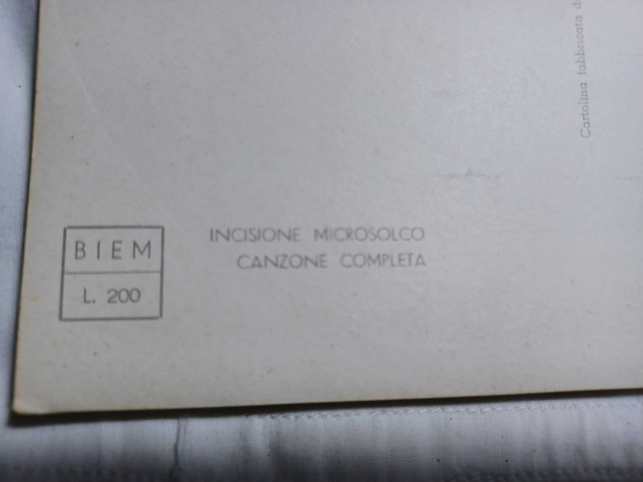 3 Discos postal musicais italianos anos 50.
Raridades