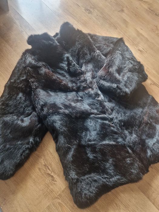 Prawdziwe naturalne futro ciemna czekolada