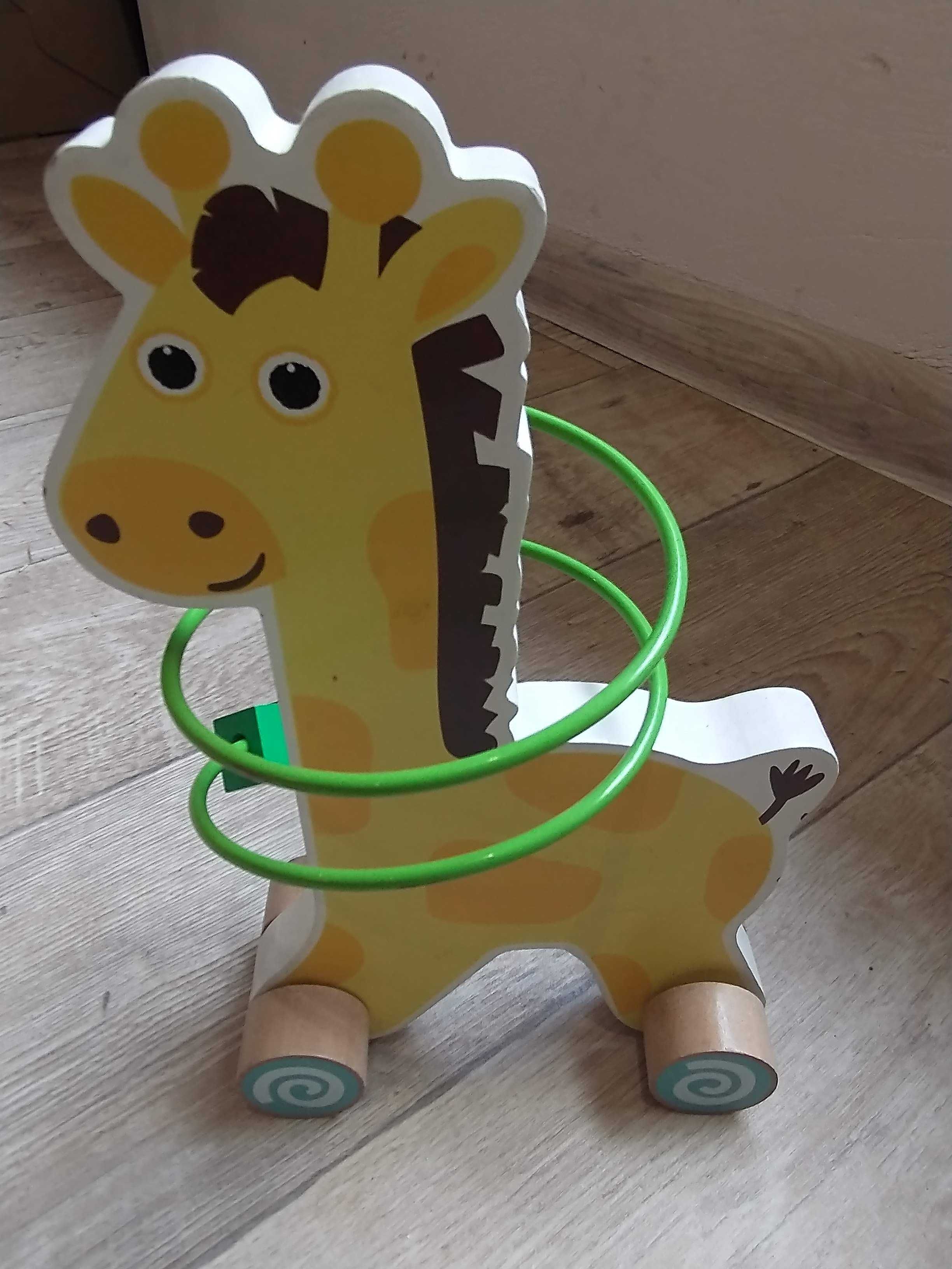 Zabawka edukacyjna żyrafa manualna drewno metal eko zręczność