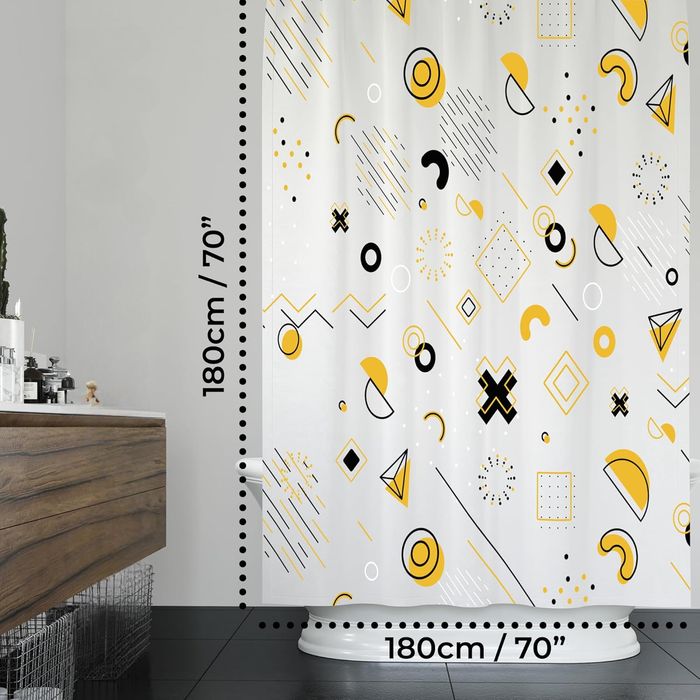 Zasłona Prysznicowa na Przelotkach Wodoodporna Biała 180 x 180 cm
