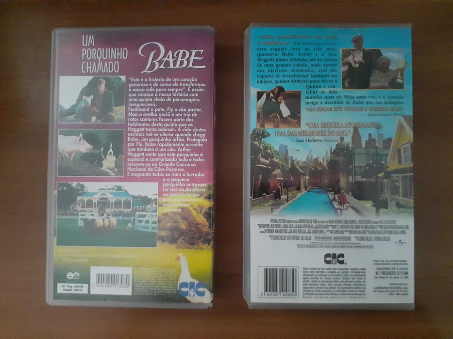2 VHS: "Um Porquinho Chamado Babe" + "Babe: Um Porquinho na Cidade"