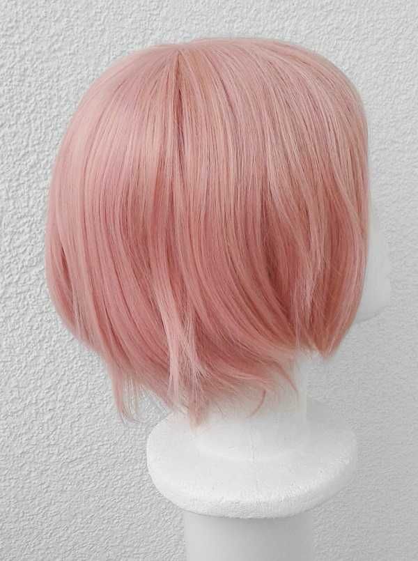 Różowa brzoskwiniowa krótka peruka Sayori DDLC cosplay wig