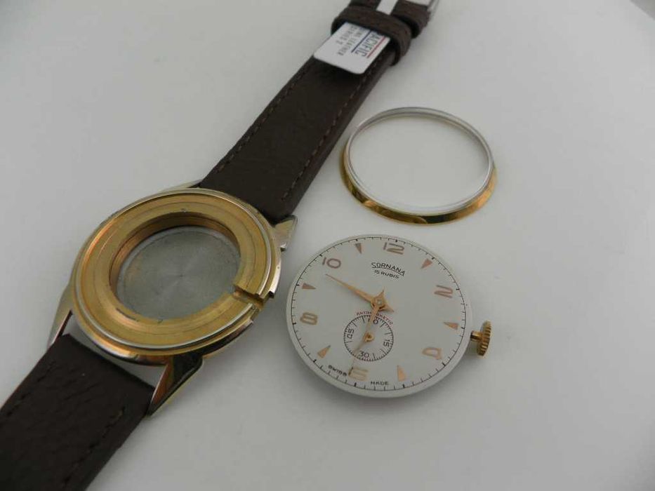Duzy szwajcarski męski mechaniczny zegarek .. SORNANA 15 kam.