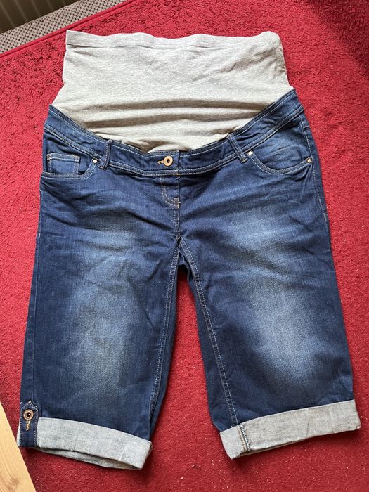 Spodnie jeansowe, ciążowe krótkie róż. 40,c&A,NOWE