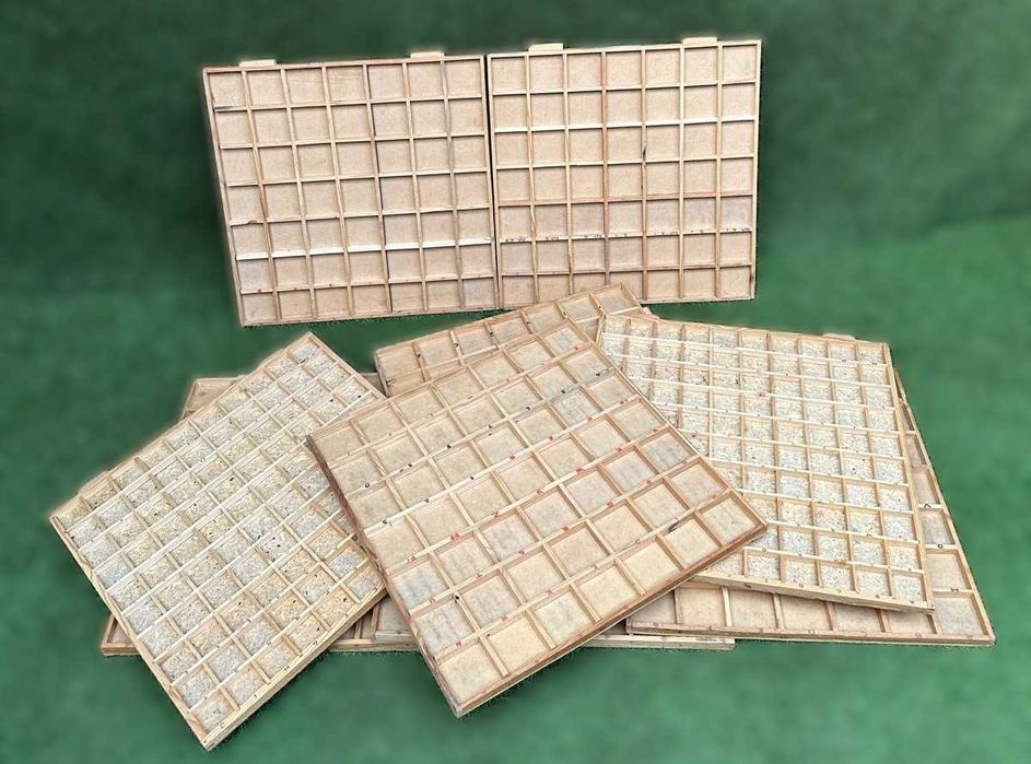 Gavetas antigas de arrumação de coleções 46X46 cm