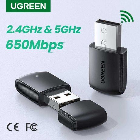 USB Wi-Fi адаптер для компьютера Ugreen 650 Мб 2.4 ГГц 5 ГГц Гарантия!