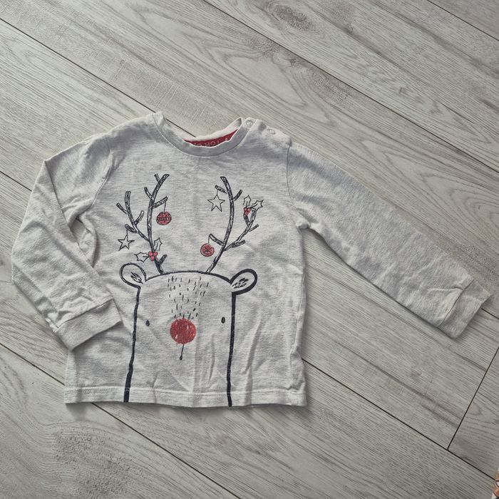 Szara bluzka z reniferem dla chlopca, F&F, r 86